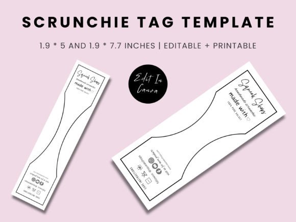 Download Canva Printable Scrunchie Tag Template - Canva printable Collection