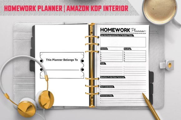 Download Homework Planner | Amazon KDP Interior - Amazon kdp interior Collection