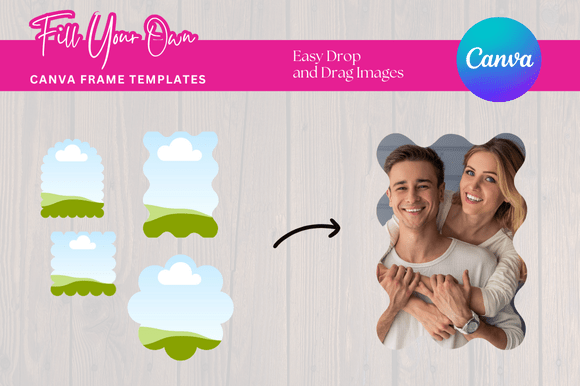Download Wavy Frames Canva Mockup Templates - Mockup template Collection