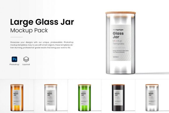 Download Large Bamboo Lid Jar Mockup Pack - Bamboo lid Collection