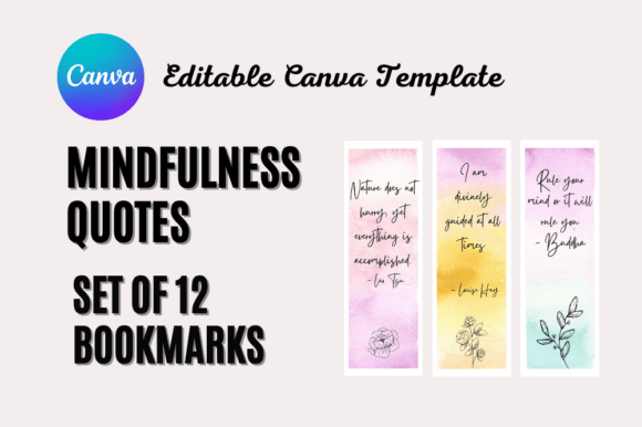 Download Mindfulness Bookmarks Canva Printable - Canva printable Collection