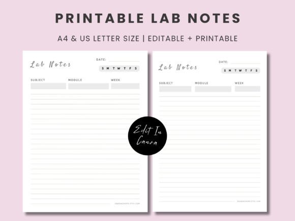 Download Canva Printable Student Lab Notes Pages - Canva printable Collection
