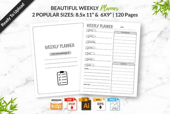 Download Weekly Planner for Amazon KDP Interior - Amazon kdp interior Collection